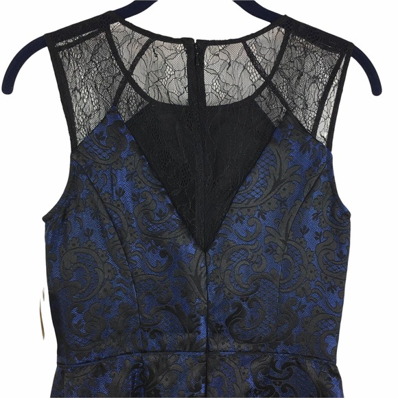 NWT Aidan by Aidan Mattox Lace Blue and Black Dress size 0 - Picture 4 of 10